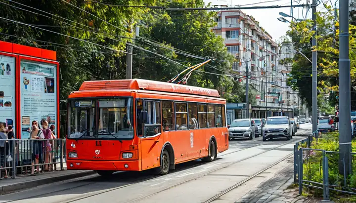 Остановка трамваев на Московской летом 2025 в Краснодаре