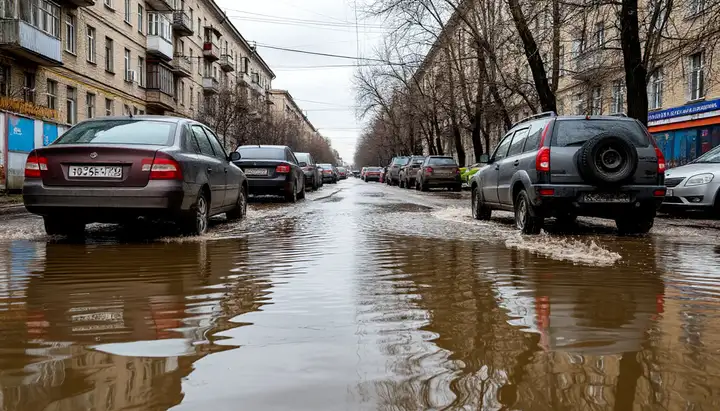 Потоп на Московском шоссе в Самаре после ливня